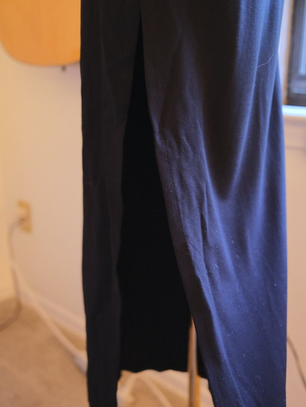 NBD Strapless Black Bodycon Midi Dress Slit Boned Bodice Size S - Picture 6 of 11